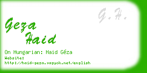 geza haid business card